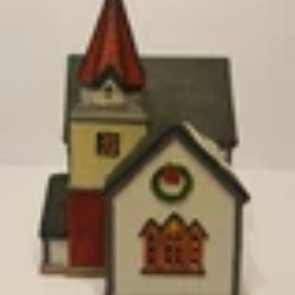 Vintage 1995 Lemax Vail Village St. Luke's Church Stained Glass #55173 - Picture 5 of 5